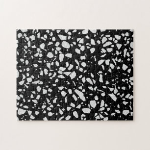 Abstract Terrazzo Mosaic Black en White Pattern Legpuzzel