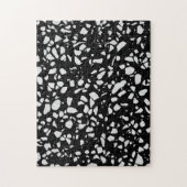 Abstract Terrazzo Mosaic Black en White Pattern Legpuzzel (Verticaal)