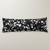 Abstract Terrazzo Mosaic Black en White Pattern Lichaamskussen (Achterkant)