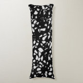 Abstract Terrazzo Mosaic Black en White Pattern Lichaamskussen (Voorkant Verticaal)