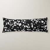 Abstract Terrazzo Mosaic Black en White Pattern Lichaamskussen (Voorkant)