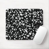 Abstract Terrazzo Mosaic Black en White Pattern Muismat (Met muis)