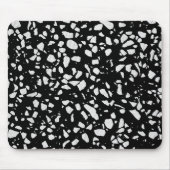 Abstract Terrazzo Mosaic Black en White Pattern Muismat (Voorkant)
