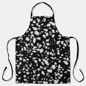 Abstract Terrazzo Mosaic Black en White Pattern Schort (Voorkant)