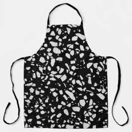 Abstract Terrazzo Mosaic Black en White Pattern Schort