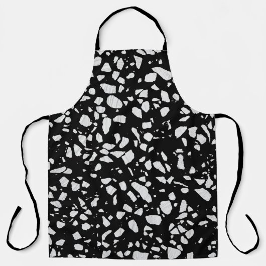 Abstract Terrazzo Mosaic Black en White Pattern Schort (Voorkant)