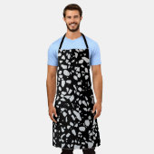 Abstract Terrazzo Mosaic Black en White Pattern Schort (Gedragen)