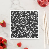 Abstract Terrazzo Mosaic Black en White Pattern Servet (Insitu)