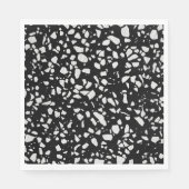 Abstract Terrazzo Mosaic Black en White Pattern Servet (Voorkant)