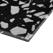 Abstract Terrazzo Mosaic Black en White Pattern Snijplank (Hoek)