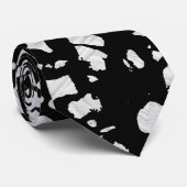 Abstract Terrazzo Mosaic Black en White Pattern Stropdas (Opgerold)