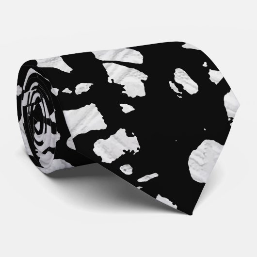 Abstract Terrazzo Mosaic Black en White Pattern Stropdas (Opgerold)