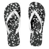 Abstract Terrazzo Mosaic Black en White Pattern Teenslippers (Voetbed)