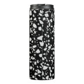 Abstract Terrazzo Mosaic Black en White Pattern Thermosbeker (Achterkant)