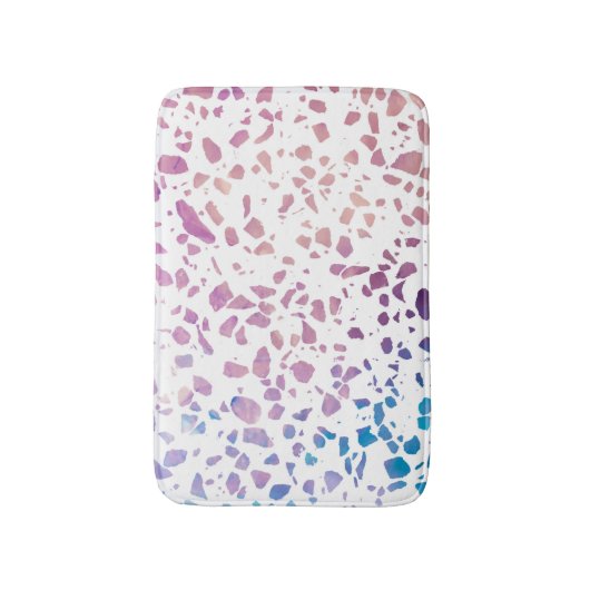 Abstract Terrazzo Mosaic Pink & Blue Pattern Badmat (Voorkant Verticaal)