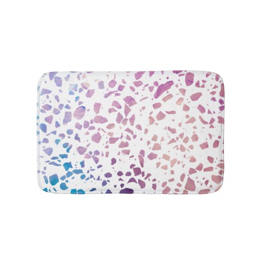 Abstract Terrazzo Mosaic Pink & Blue Pattern Badmat (Voorkant)