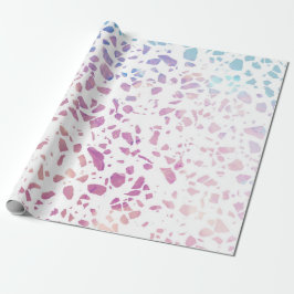 Abstract Terrazzo Mosaic Pink & Blue Pattern Cadeaupapier