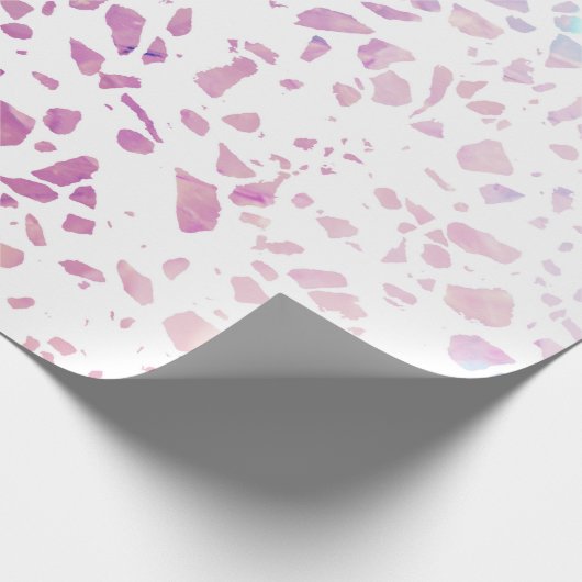 Abstract Terrazzo Mosaic Pink & Blue Pattern Cadeaupapier (Hoek)