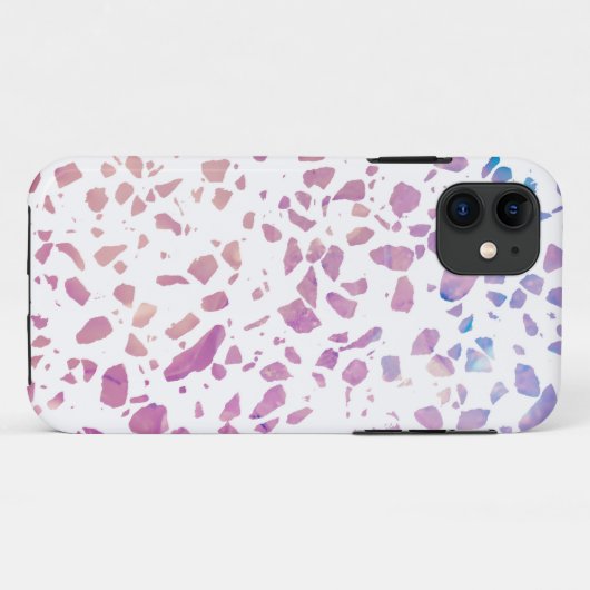 Abstract Terrazzo Mosaic Pink & Blue Pattern Case-Mate iPhone Case (Achterkant (horizontaal))