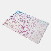 Abstract Terrazzo Mosaic Pink & Blue Pattern Deurmat (Schuin)