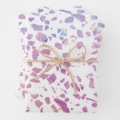 Abstract Terrazzo Mosaic Pink & Blue Pattern Inpakpapier Vel (In situ)