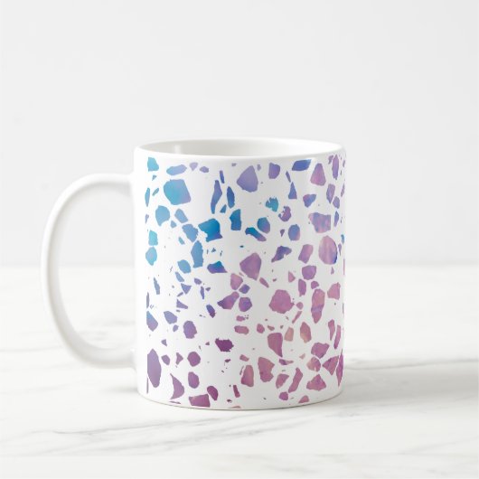 Abstract Terrazzo Mosaic Pink & Blue Pattern Koffiemok (Links)