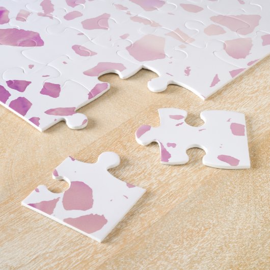 Abstract Terrazzo Mosaic Pink & Blue Pattern Legpuzzel (Zijkant)