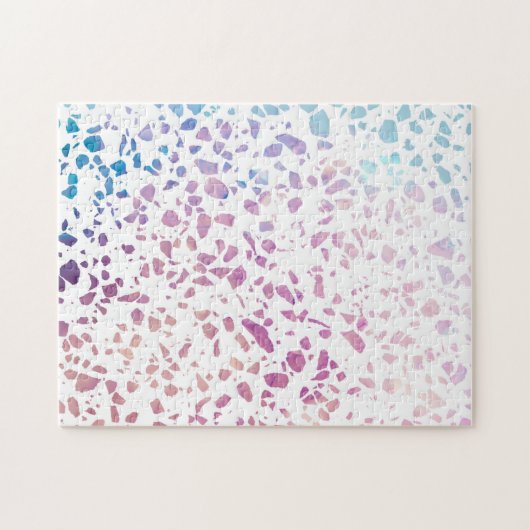 Abstract Terrazzo Mosaic Pink & Blue Pattern Legpuzzel (Horizontaal)