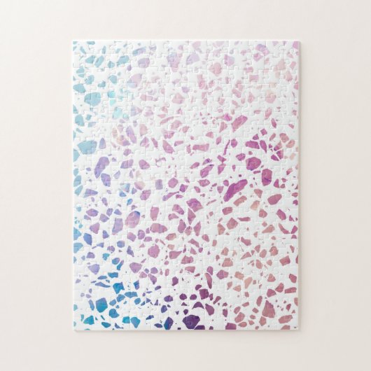 Abstract Terrazzo Mosaic Pink & Blue Pattern Legpuzzel (Verticaal)