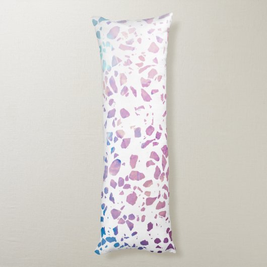 Abstract Terrazzo Mosaic Pink & Blue Pattern Lichaamskussen (Achterkant (Verticaal))