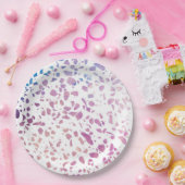 Abstract Terrazzo Mosaic Pink & Blue Pattern Papieren Bordje (Feest)