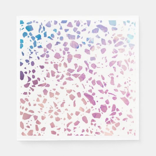 Abstract Terrazzo Mosaic Pink & Blue Pattern Servet (Voorkant)