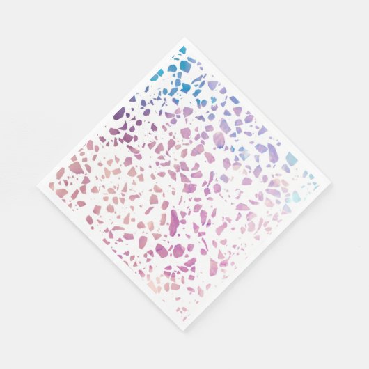 Abstract Terrazzo Mosaic Pink & Blue Pattern Servet (Hoek)
