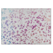 Abstract Terrazzo Mosaic Pink & Blue Pattern Snijplank (Voorkant)