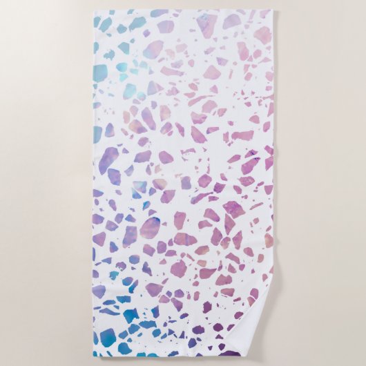 Abstract Terrazzo Mosaic Pink & Blue Pattern Strandlaken (Voorkant)