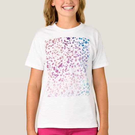 Abstract Terrazzo Mosaic Pink & Blue Pattern T-shirt (Voorkant)