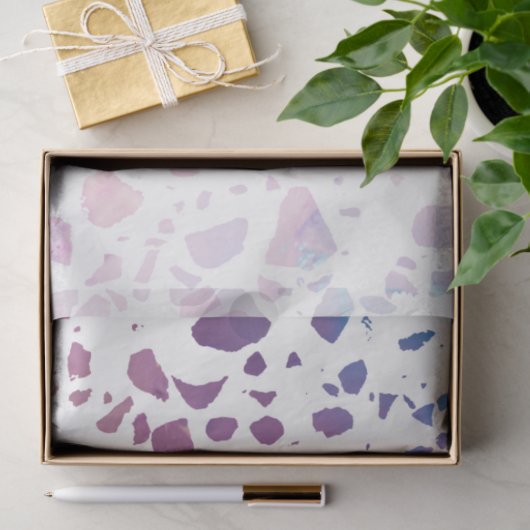 Abstract Terrazzo Mosaic Pink & Blue Pattern Tissuepapier (Geschenk)
