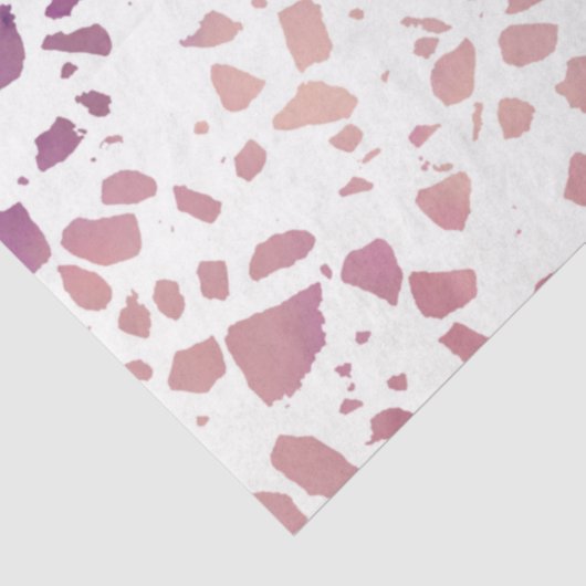 Abstract Terrazzo Mosaic Pink & Blue Pattern Tissuepapier (Detail)