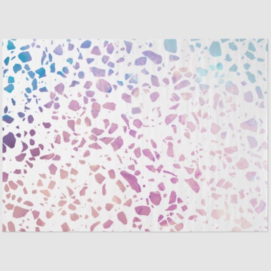 Abstract Terrazzo Mosaic Pink & Blue Pattern Tissuepapier (Voorkant)