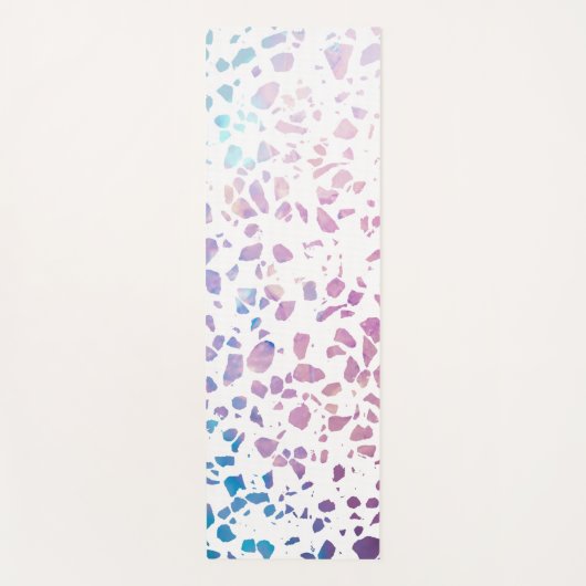 Abstract Terrazzo Mosaic Pink & Blue Pattern Yogamat (Voorkant)