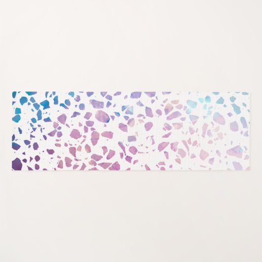 Abstract Terrazzo Mosaic Pink & Blue Pattern Yogamat (Voorkant (horizontaal))