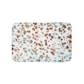 Abstract Terrazzo Mosaic Rust Brown & Blue Pattern Badmat (Voorkant)