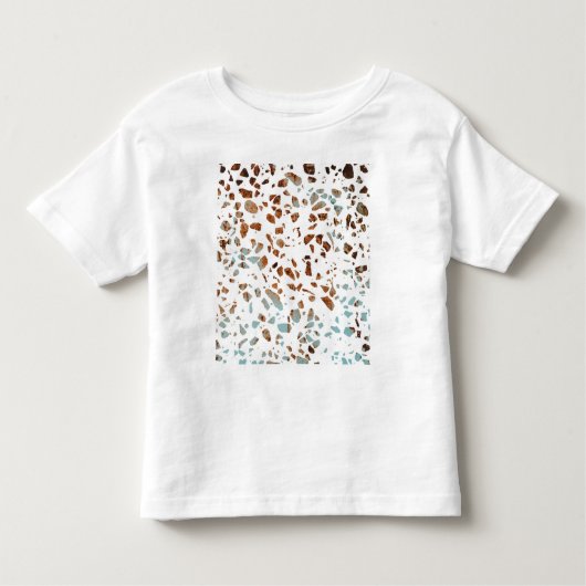 Abstract Terrazzo Mosaic Rust Brown & Blue Pattern Kinder Shirts (Voorkant)