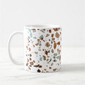 Abstract Terrazzo Mosaic Rust Brown & Blue Pattern Koffiemok (Links)