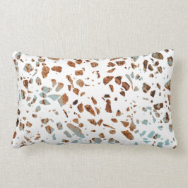 Abstract Terrazzo Mosaic Rust Brown & Blue Pattern Kussen