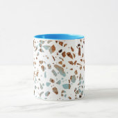 Abstract Terrazzo Mosaic Rust Brown & Blue Pattern Mok (Midden)
