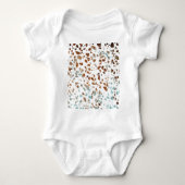 Abstract Terrazzo Mosaic Rust Brown & Blue Pattern Romper (Voorkant)