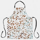 Abstract Terrazzo Mosaic Rust Brown & Blue Pattern Schort (Voorkant)