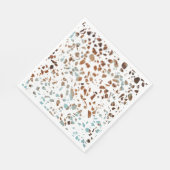 Abstract Terrazzo Mosaic Rust Brown & Blue Pattern Servet (Hoek)