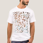Abstract Terrazzo Mosaic Rust Brown & Blue Pattern T-shirt (Voorkant)